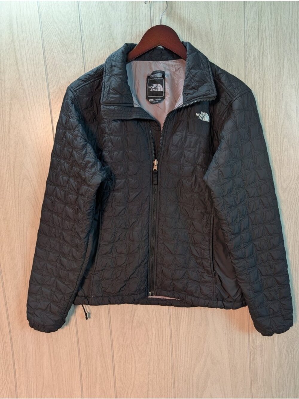 The North Face Thermoball Puffer Jacket Zip Size L Ladies Women's Lightweight